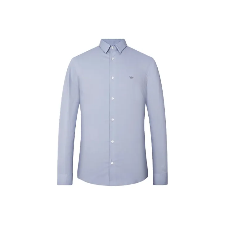 EMPORIO ARMANI Logo Embroidered Buttoned Shirt-0