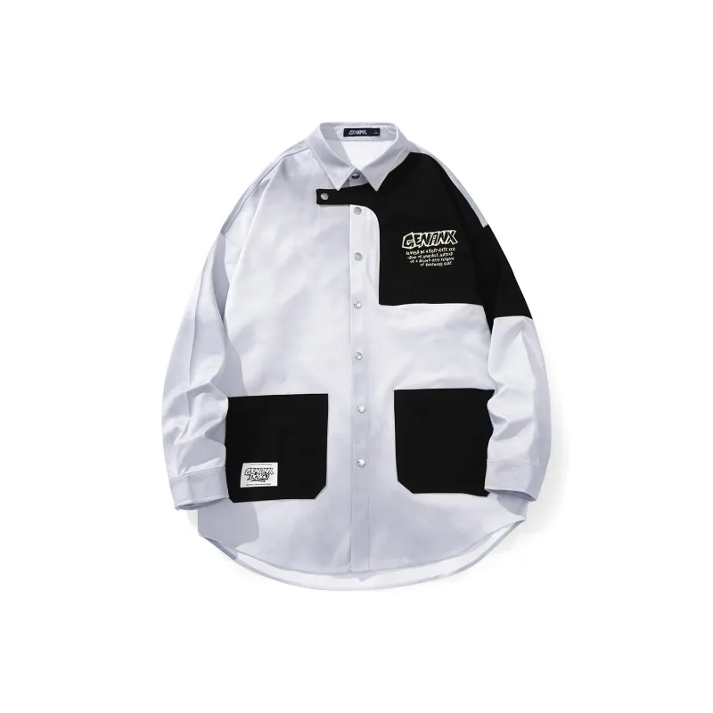 GENANX Shirts Unisex White Gray-0