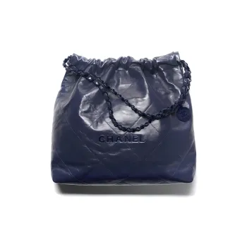 CHANEL 22K Fall And Winter 22Bag Calfskin Tote Bag, Shopping Bag, Handbag, Shoulder Bag Medium Size Women's Dark Blue