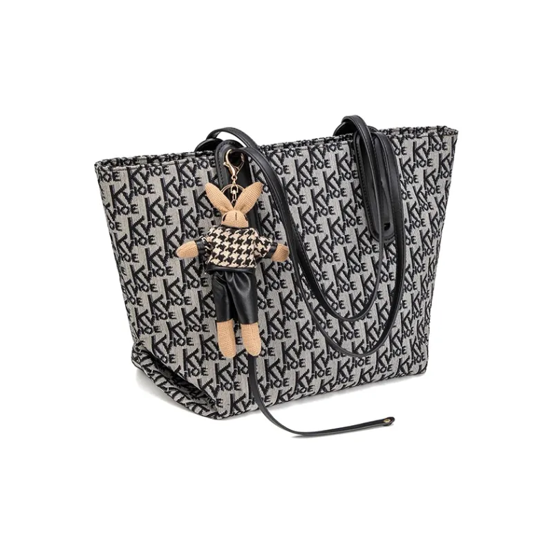 CLEVER& KETCH Canvas Tote Bag, Shopping Bag, Canvas Bag, Shoulder Bag Regular Women's Black-2