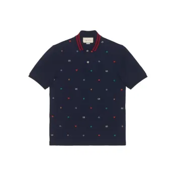 GUCCI Polo Shirt Men's Marine Blue