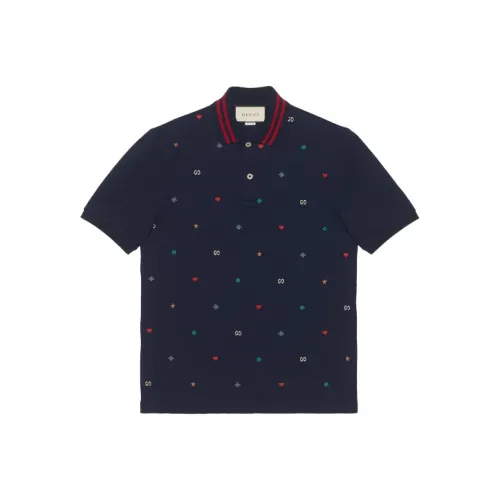 GUCCI Polo Shirt Men's Marine Blue