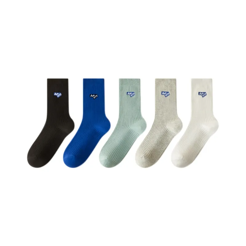 FAIRWHALE Mid Calf Socks Unisex 5 Pack-6
