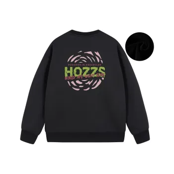 HOZZS x WULIAOYUAN LIANMINGKUAN Crew Neck Pullover Fleece Lined Hoodies & Sweatshirts Unisex