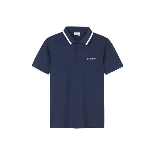 Columbia Polo Shirts Men Navy Blue