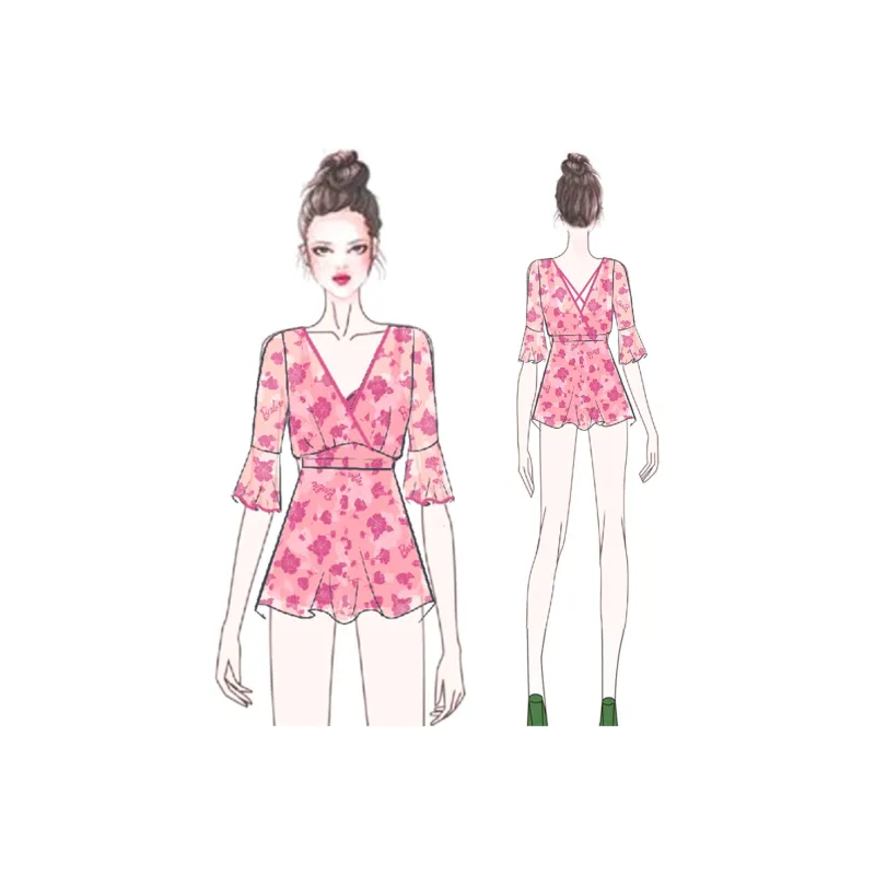 Barbie One piece Swimsuit Women's Pink Print-6
