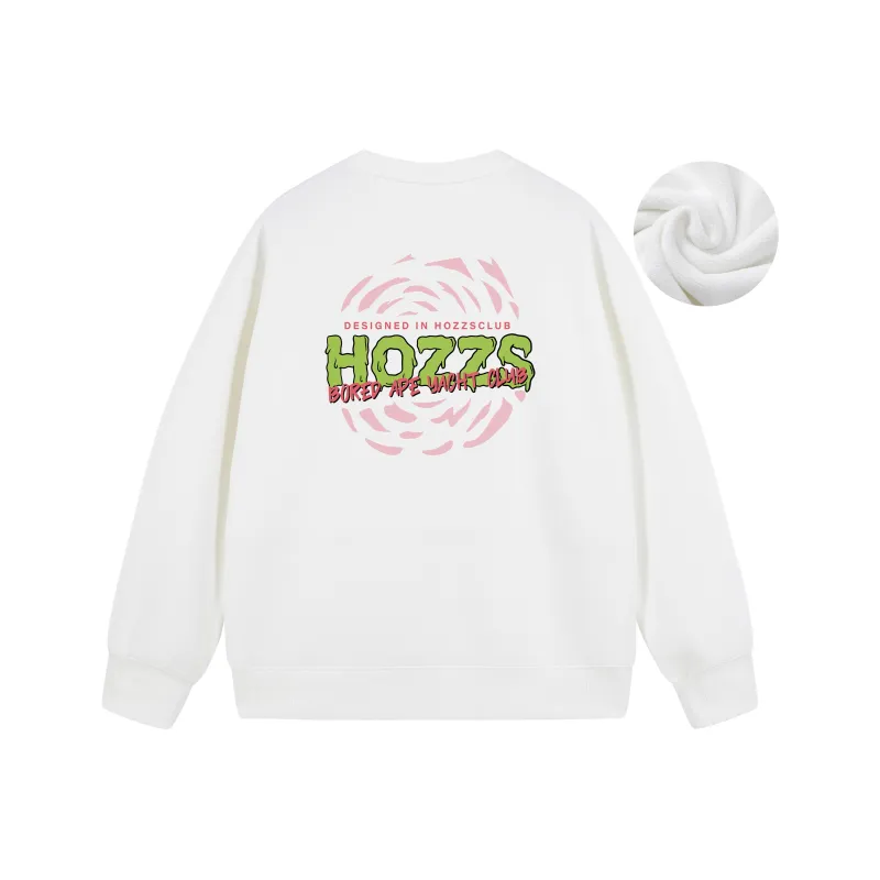 HOZZS x WULIAOYUAN LIANMINGKUAN Crew Neck Pullover Fleece Lined Hoodies & Sweatshirts Unisex-24