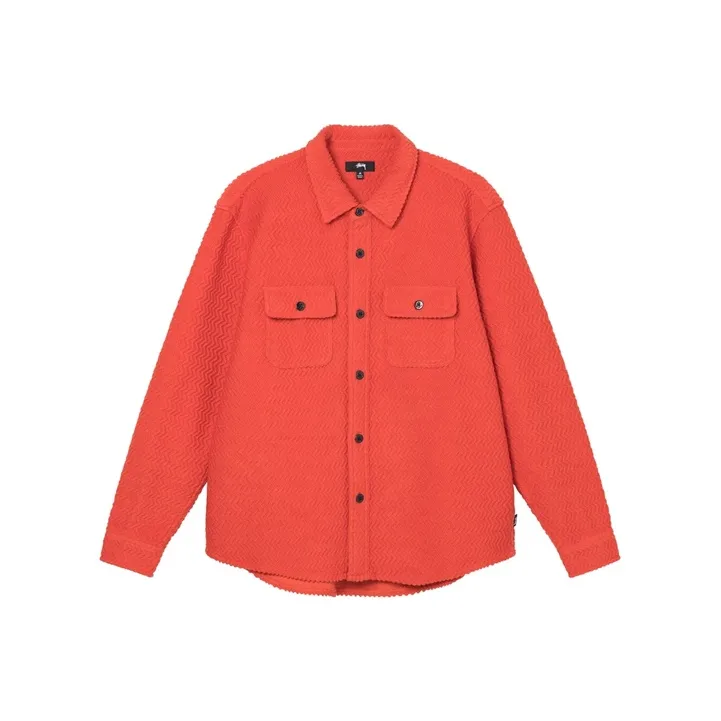 Stussy Textured Wool Cpo Long Sleeve Shirt-3