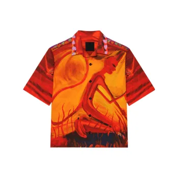 Givenchy Boxy Fit Shirt With Hawaiian Collar