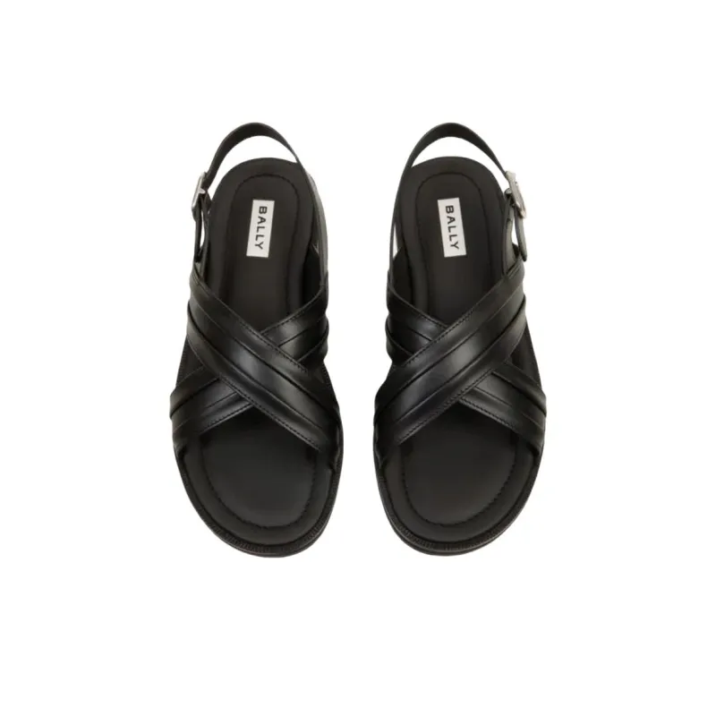 BALLY Garey Strap Sandals Men's Black-4