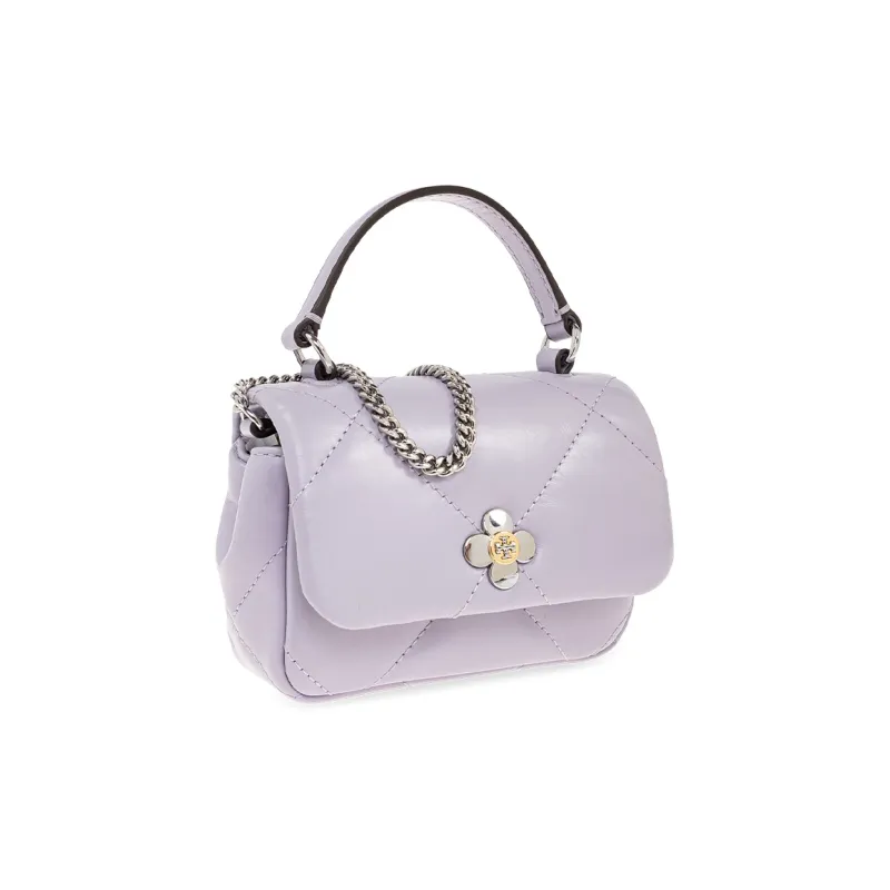 TORY BURCH Kira Cow Leather One Shoulder Handbag Mini Women's Heather Purple-1