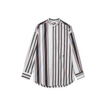 Clot X Tommy Hilfiger CLOT Co branded Model Shirts Unisex Navy Blue With White 0K4 Print