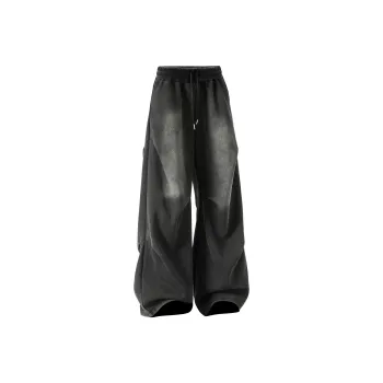 JUNGLE PANDA Knitted Sweatpants Unisex Black