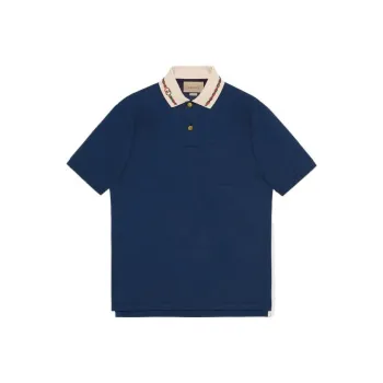 GUCCI SS22 Polo Shirt Men's Navy Blue