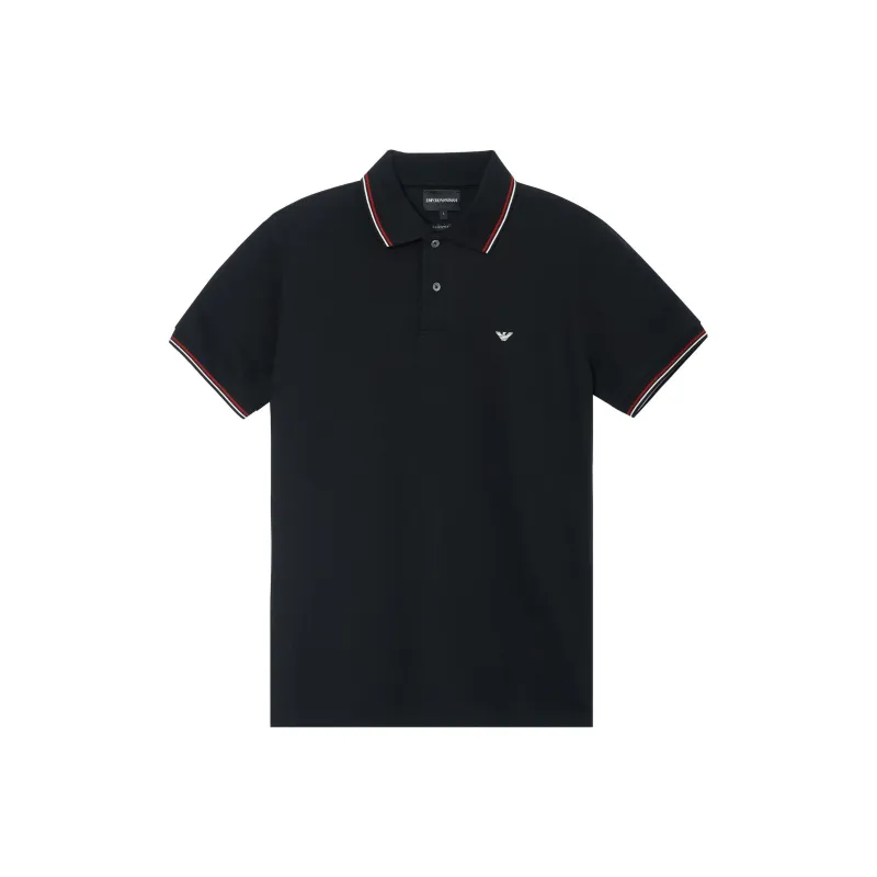 EMPORIO ARMANI Slim fit Stretch Piqué Polo Shirt With Micro Eagle-0