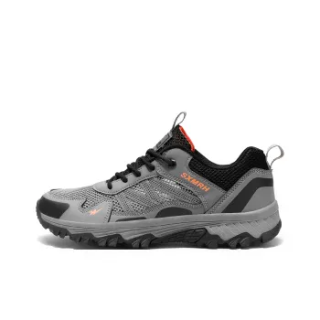 Binary Cushioning Abrasion Resistant Lightweight Breathable Slip Resistant Low Top Outdoor Shoes Men's Gray Orange