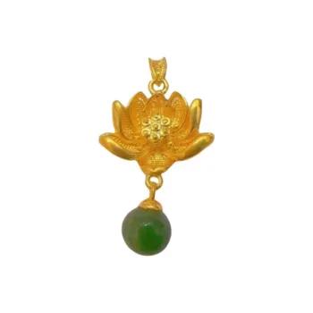 Old Qingyun Silver Building Hetian Jade Pendants Jasper Women's