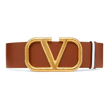 Valentino Leather Belts Women's Brown, White