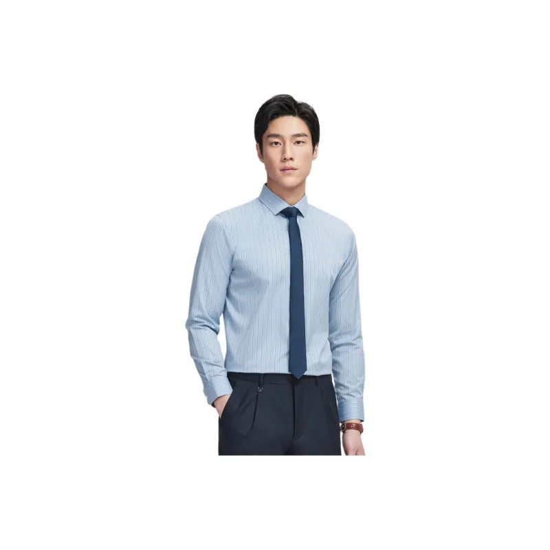 GOLDLION Shirt Men's Blue Stripes-0