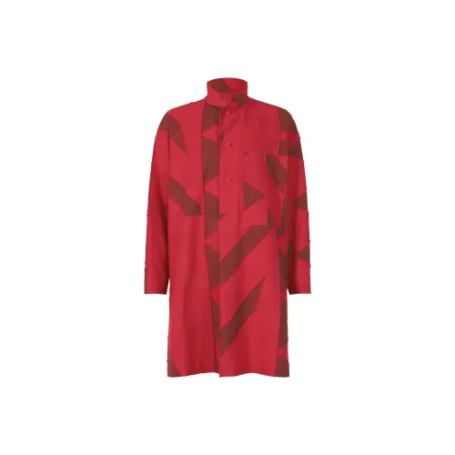 ISSEY MIYAKE Geometry Jacquard Shirt Shirt Men's Red