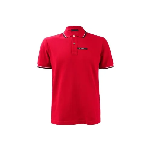 PRADA Polo Shirts Men Maroon