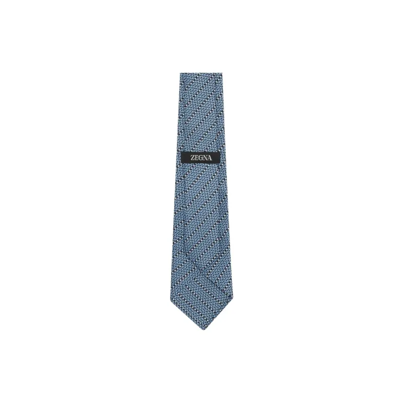 Zegna Mulberry Silk Ties Men's Light Blue-1