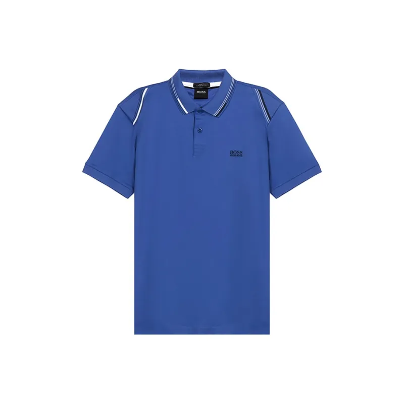 HUGO BOSS Short Sleeved Polo Shirt Men's Dark Blue-0