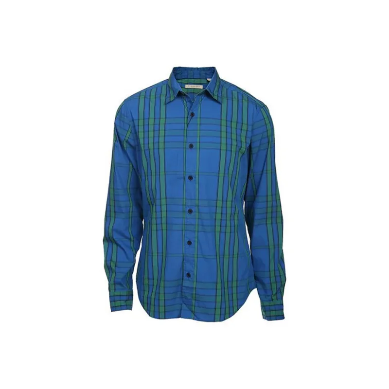 Burberry Shirts Men Sea Blue-0