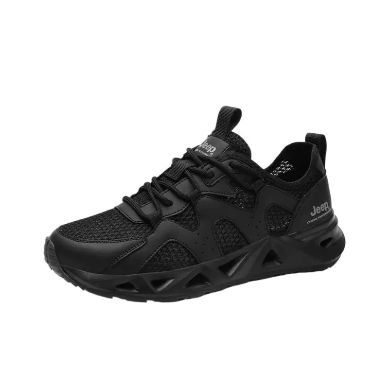 Jeep Slip Resistant Breathable Abrasion Resistant Cushioning Balance Lightweight River Trekking Shoes Unisex Black-0