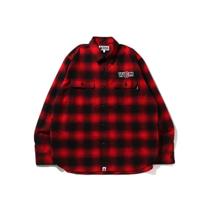 Bape Check Shark Relaxed Fit Flannel Shirt-2