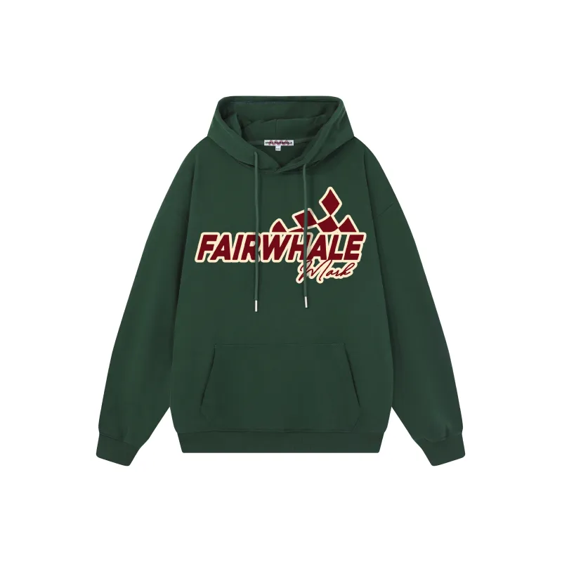 FAIRWHALE Letter Print Loose Fit Pullover Drop Shoulder Hoodie Unisex-13