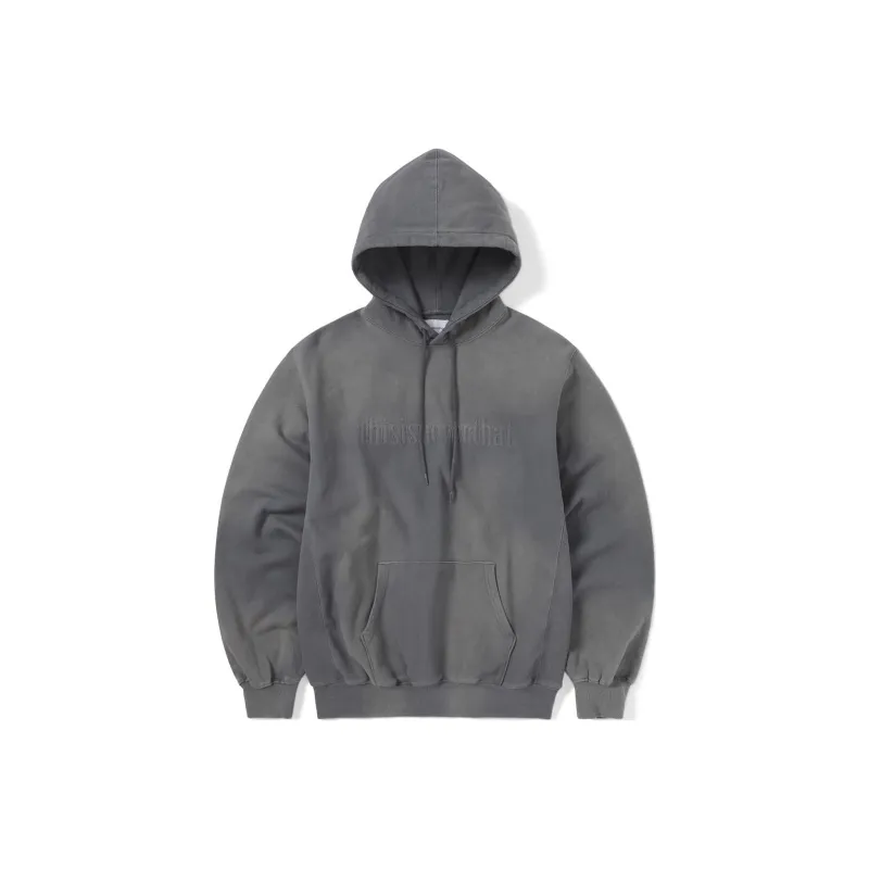 Thisisneverthat SS24 Faded Embroidery Hoodie Dark Grey Sweatshirt Unisex Dark Gray-0