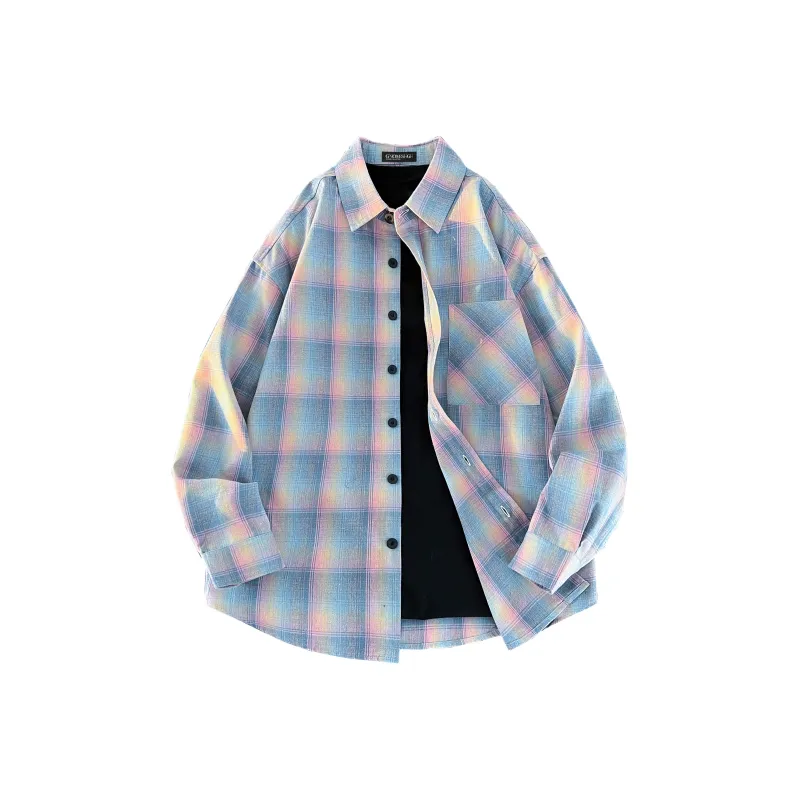 GNOMESHGH Shirt Unisex Black Plaid-4
