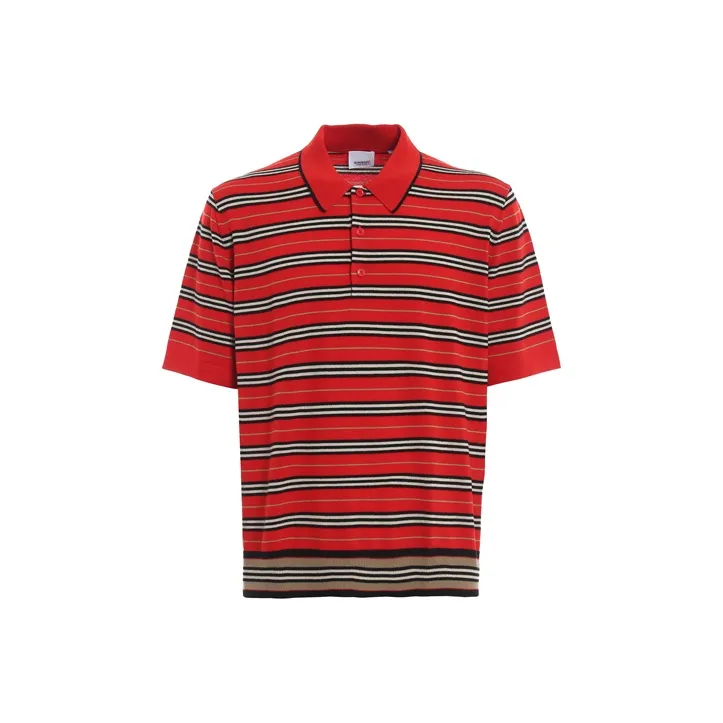 Burberry Polo Shirts Men Red-0