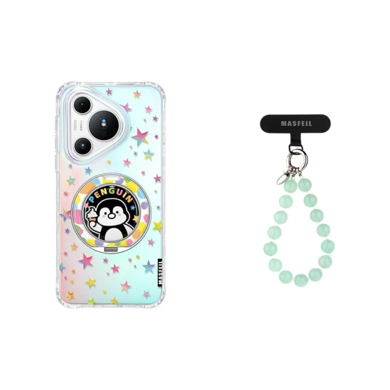 Marsfield TPU Material 360 Rotating Iridescent Pivot Case Stars Penguin Phone Cases Compatibility Huawei P70/Pro-5