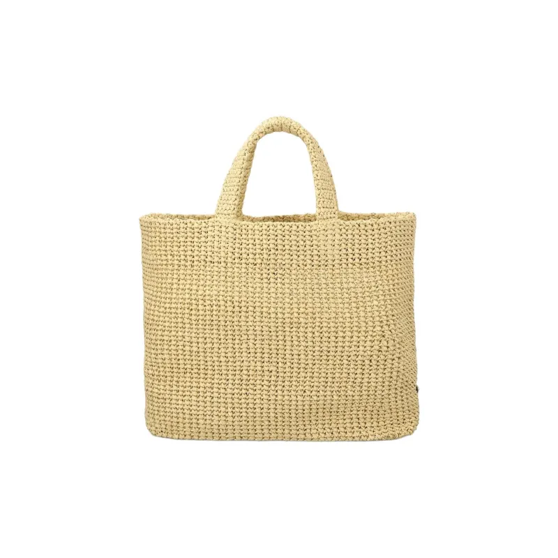 PRADA Fabric Tote Bag, Shopping Bag, Handbag Women's Beige-2
