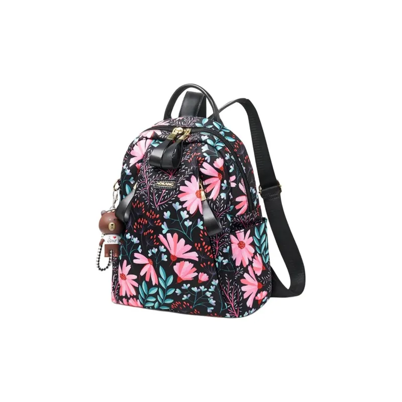 AOKANG Fabric Shoulder Bag Backpack Large Size Unisex Classic Black-2