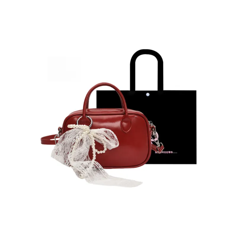 HACIN PU Handbag Women's Black/Red/Blue/Pink-3
