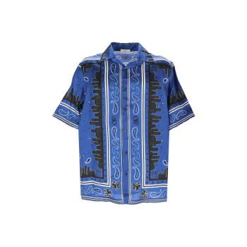 OFF WHITE Bandana Printed Straight Hem Shirt