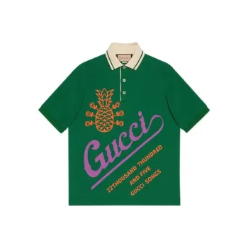 GUCCI Pineapple Collection SS22 Polo Shirt Men's Green