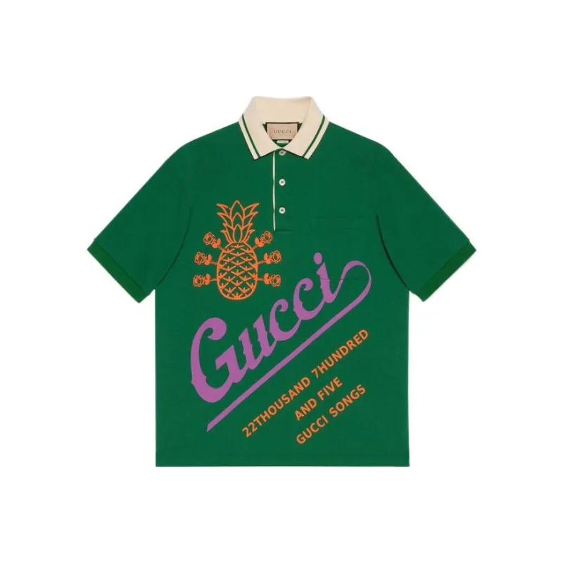 GUCCI Pineapple Collection SS22 Polo Shirt Men's Green-0