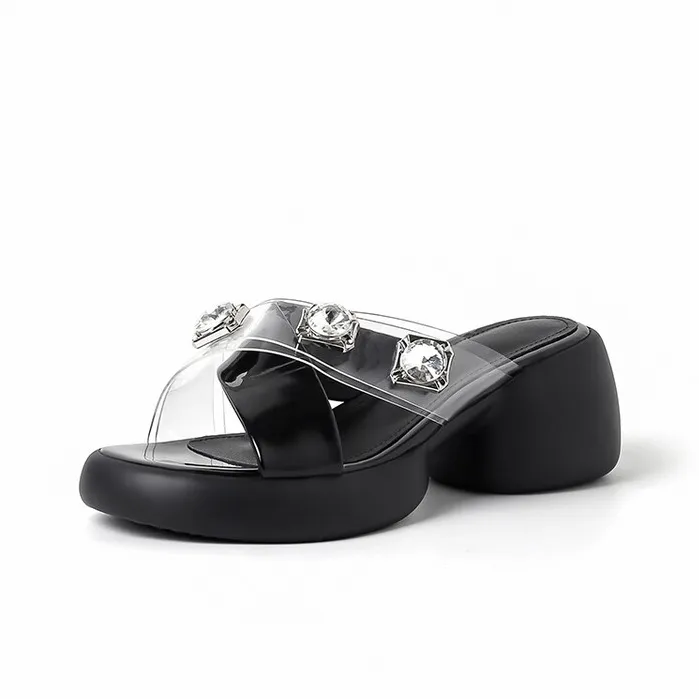 Su Yanjiao Rubber Foam Outsole Slip Resistant Odor Resistant Abrasion Resistant Slide Slippers Women's-0
