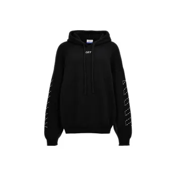 OFF WHITE Logo Printed Drawstring Hoodie