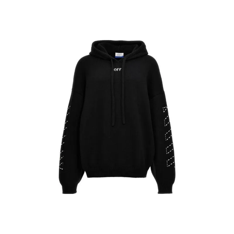 OFF WHITE Logo Printed Drawstring Hoodie-0