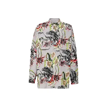 PRADA Graphic-Printed Button-Up Shirt