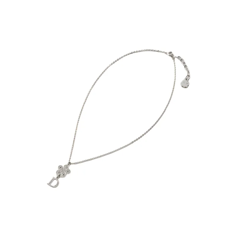 DIOR Rhinestone Necklaces Women's Silver-1