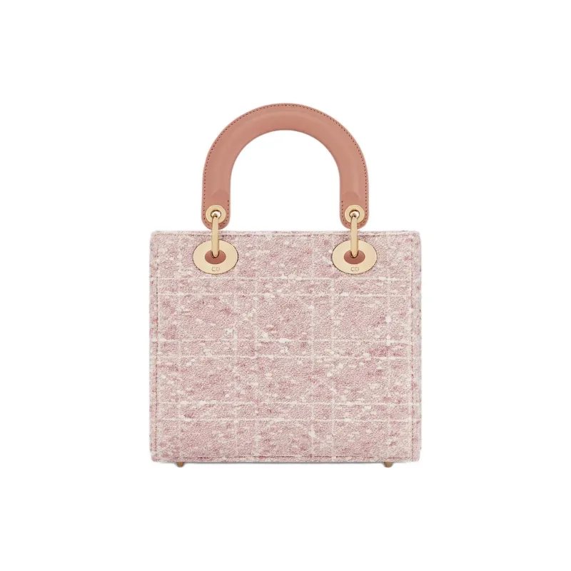 DIOR Lady Dior My ABCDior Cotton Handbag Small Size Women's Pink-1