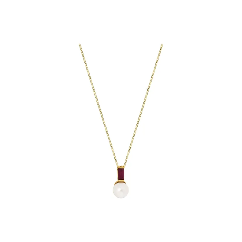 MAJORICA Zircon Necklaces Unisex Ruby Color-0