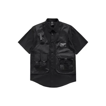 VIP SS22 Solid Color Mock Two Piece Shirt Summer Unisex Black