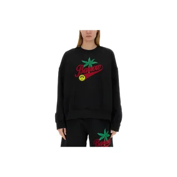 Barrow Flocked logo Cotton Sweatshirt